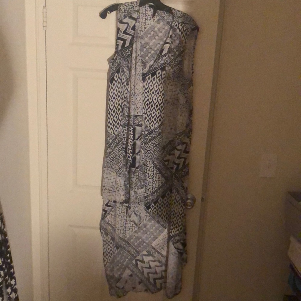 High low tribal print dress BCBG large